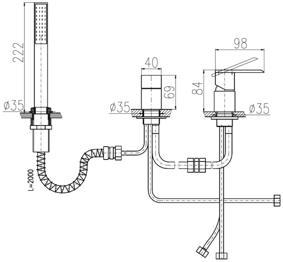 Смеситель на борт ванны Rav Slezak Loira хром LR575.5P - 3