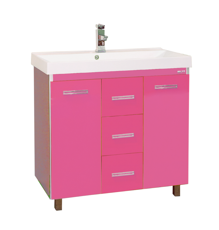 Джулия QVATRO - 90 Тумба с 3 ящ. ПРЯМАЯ розовая Л-Джк01090-1210Пр3Я - 0