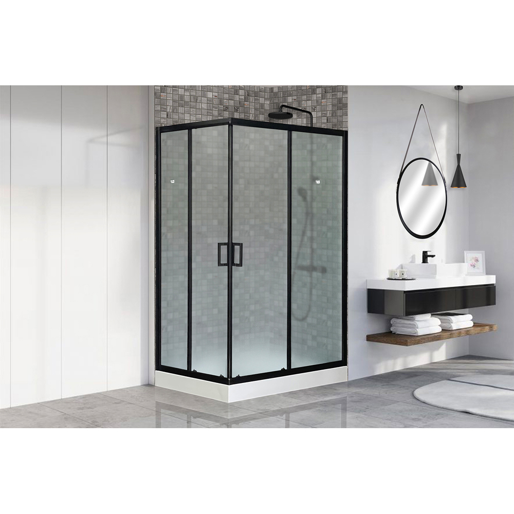 Душевой уголок Royal Bath HP 120х80 R профиль черный стекло матовое RB8120HP-C-BL-R - 1