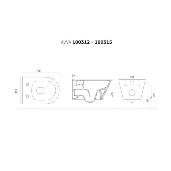 Унитаз подвесной Boheme Avva с крышкой белый глянцевый - 1