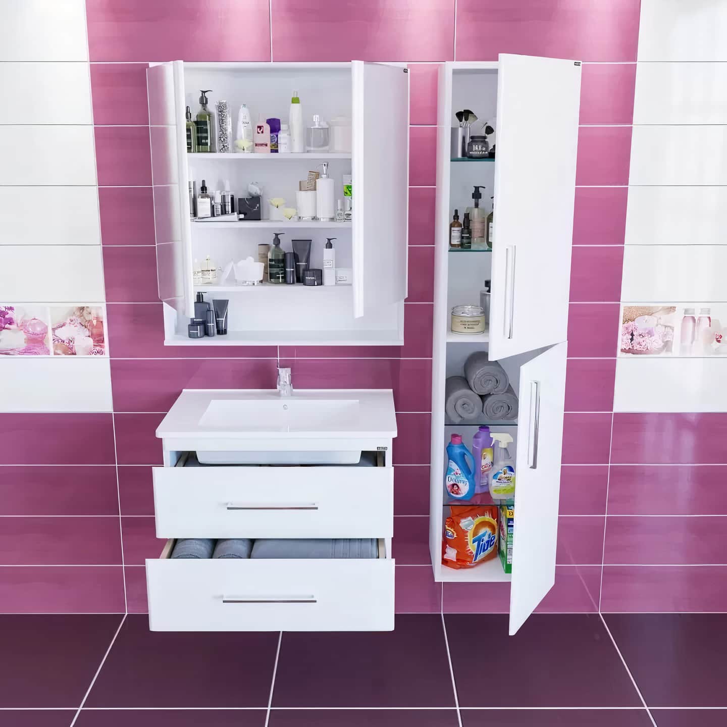 Тумба под раковину подвесная Санта Вегас 75 белый 226031 - 4