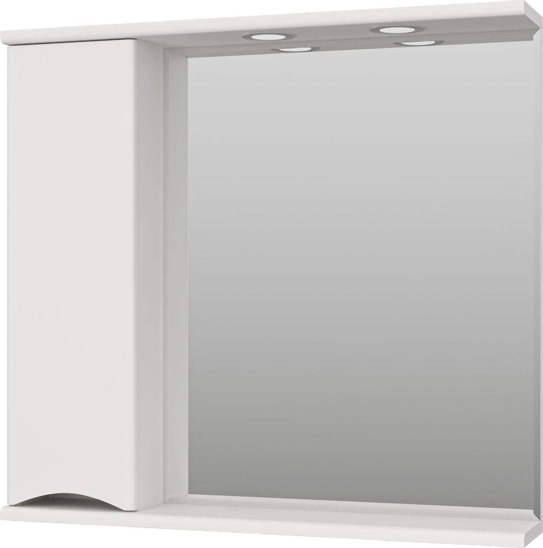 Зеркало-шкаф Misty Атлантик 80 L белый с подсветкой  П-Атл-4080-010Л - 0
