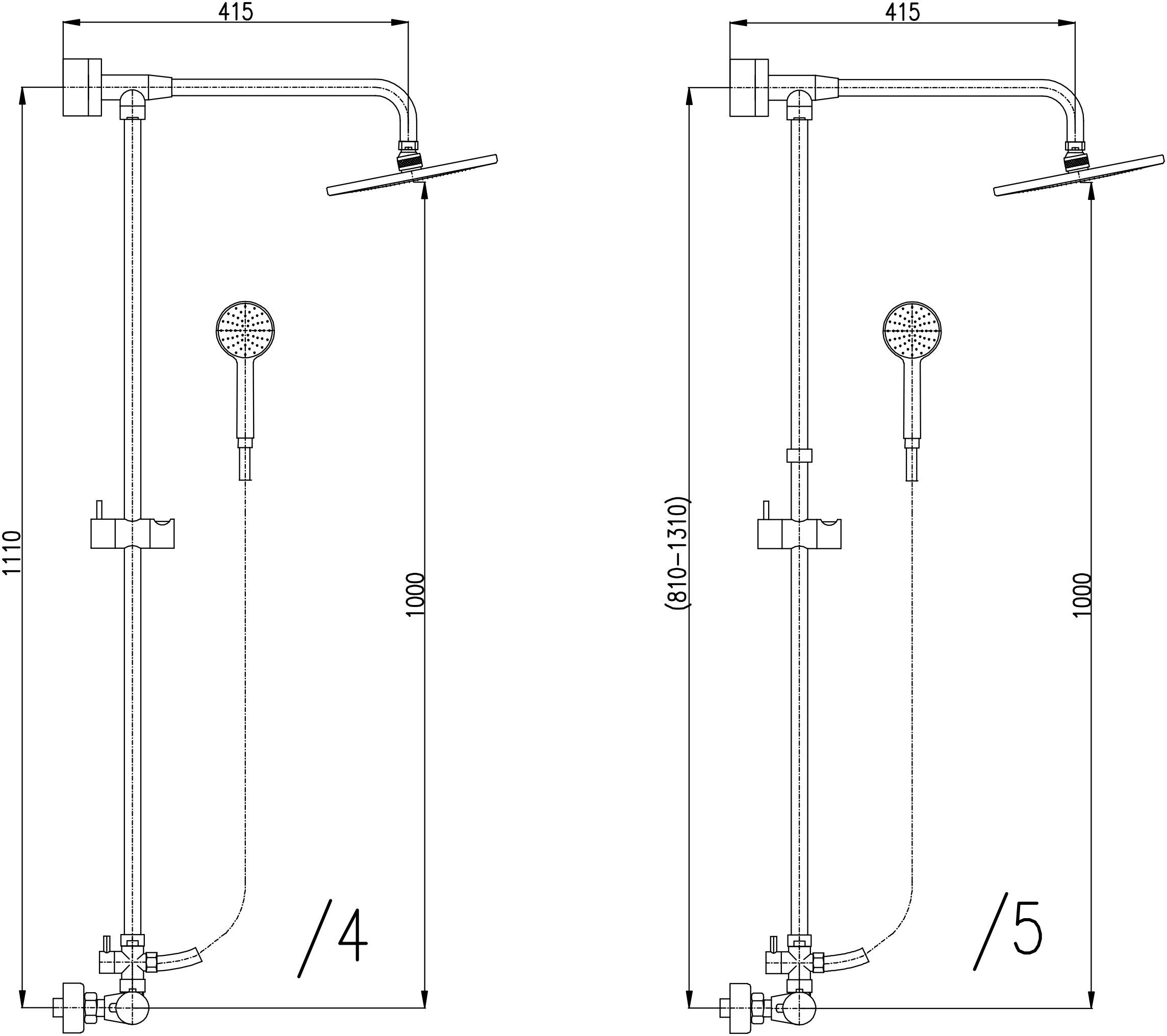 Душевая стойка Rav Slezak Dunaj Termostat TRM81.5/5-02 - 1