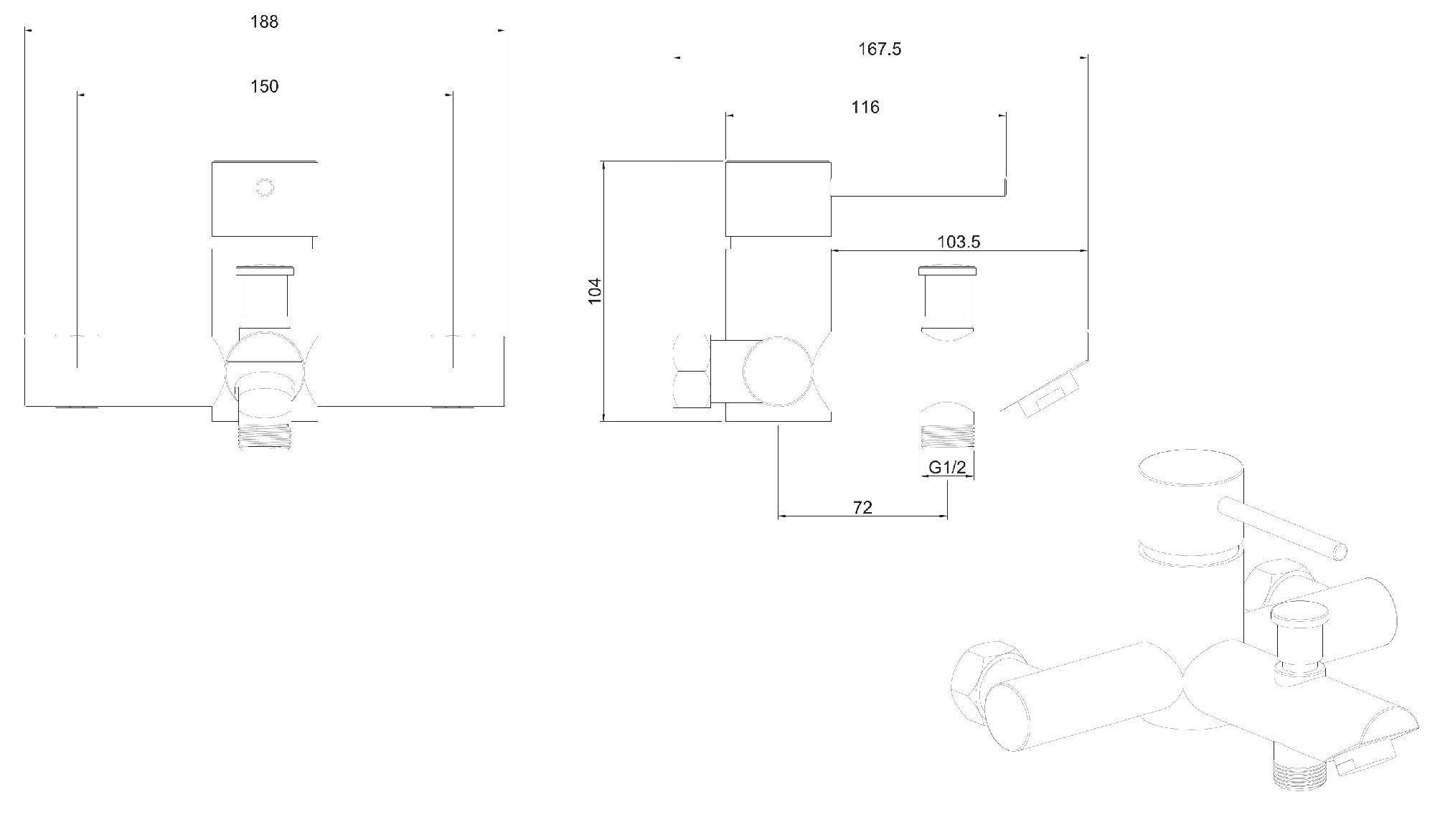 Смеситель для ванны Allen Brau Glority хром 5.51003-00 - 1