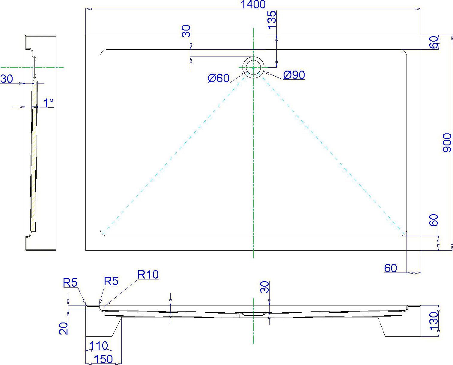 Поддон для душа Royal Bath HP RB9140HP - 1