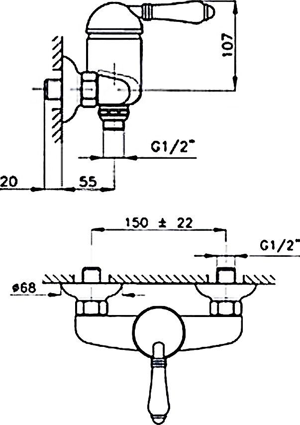 Смеситель для душа Nicolazzi Classico золото  3405GB76 - 2