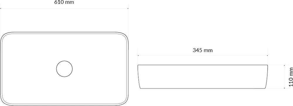 Раковина накладная  Excellent Cori 61 белый CEAC.3301.610.WH - 2