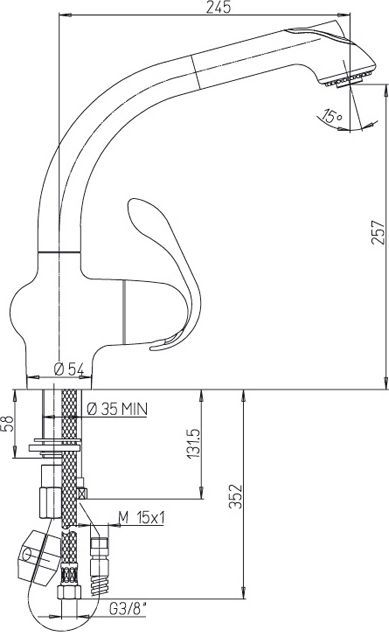 Смеситель для кухни Paini US USPA5668YKM - 1