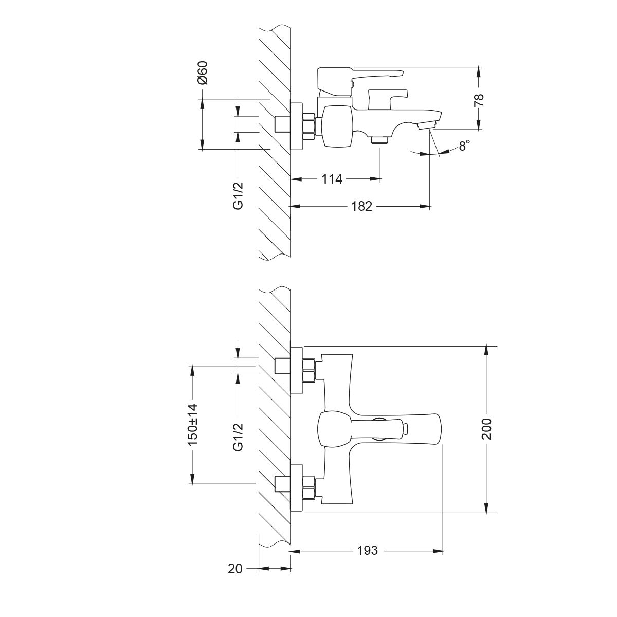 Смеситель Lemark Evitta  LM0514C для ванны - 1