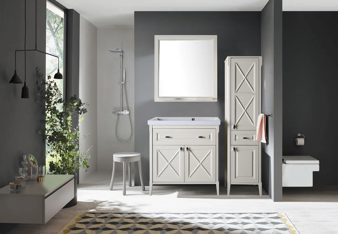 Зеркало ASB-Woodline Монте 80 бежевое, с полкой 10776 БЖ - 1