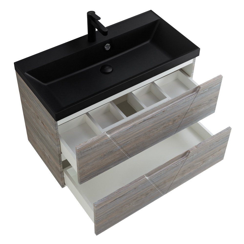 Тумба с раковиной BelBagno Vittoria 100 серый - коричневый - 5