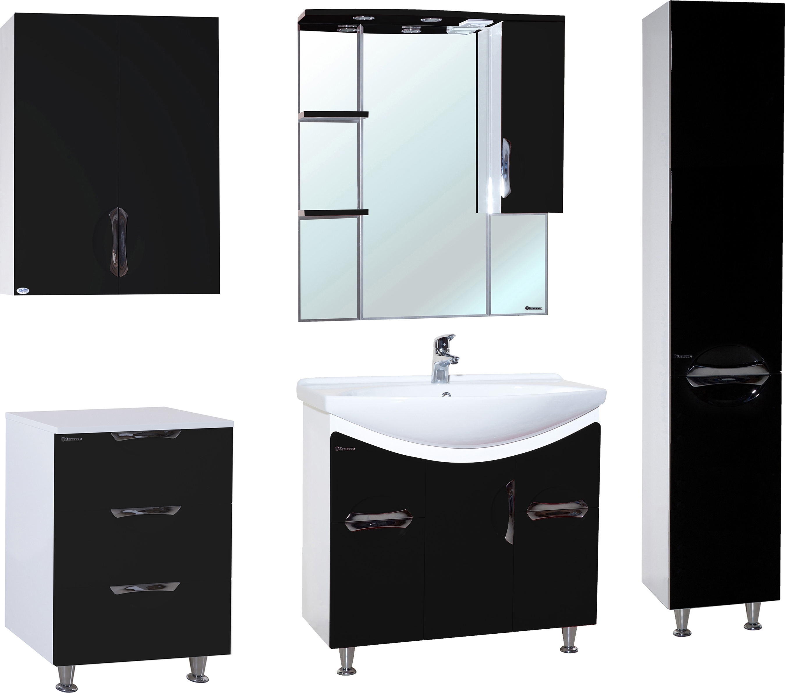 Зеркало-шкаф Bellezza Лагуна 85 R черный 4612114001048 - 1