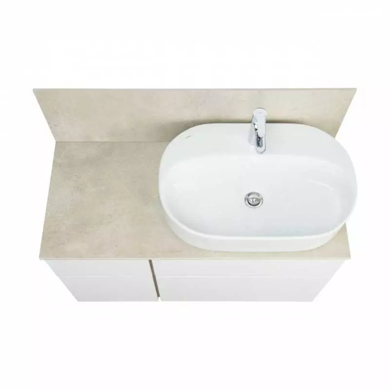 Тумба с раковиной Одри 62 и столешницей Aquaton Мишель 100 белый-светлое дерево 1A2773K3MIX40 - 1