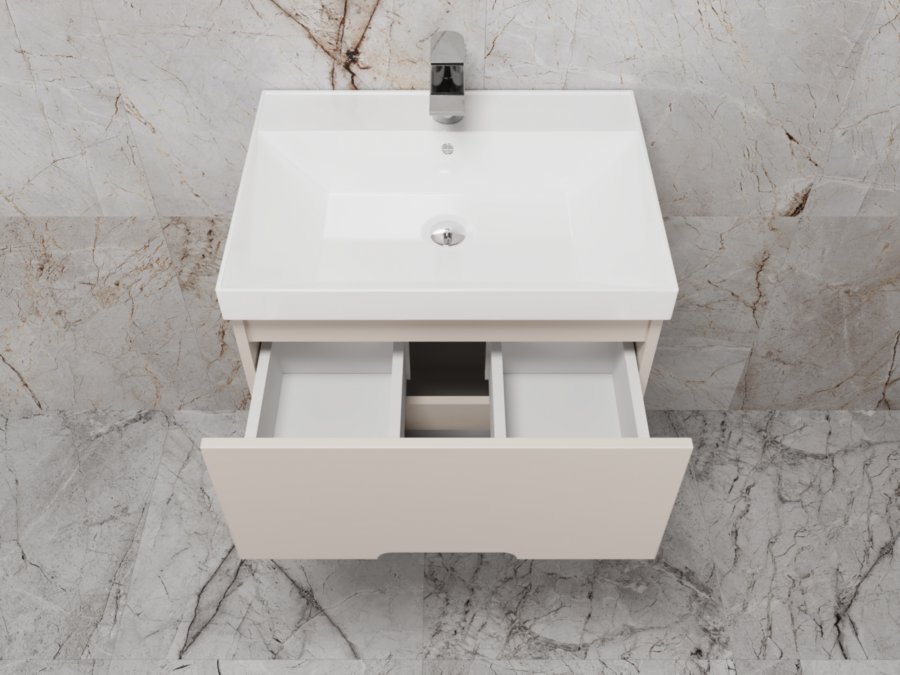 Тумба под раковину Style Line Матис 60 подвесная бежевый ЛС-00002310 - 3