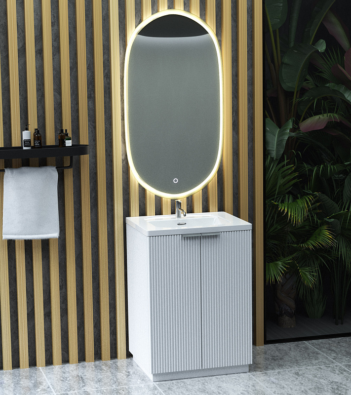 Тумба с раковиной Sanvit Рольф 61 напольная белая - 0