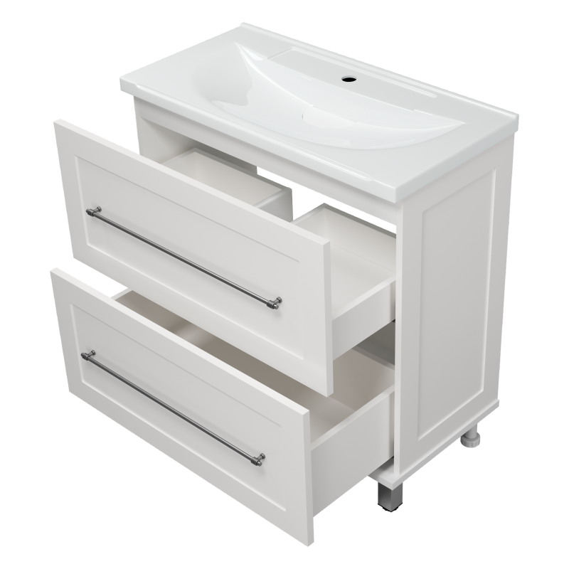 Тумба под раковину напольная Misty Марта 80 белая глянцевая П-Мрт07080-011Пр - 1