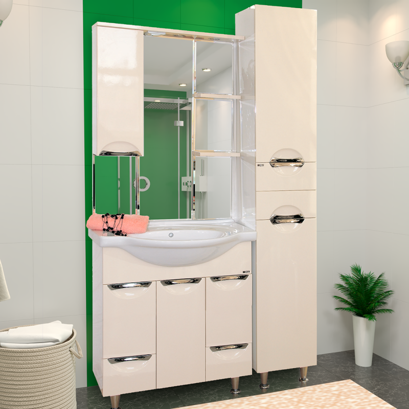 Жасмин - 85 Зеркало лев. (свет) БЕЖ. эмаль П-Жас02085-031СвЛ - 2