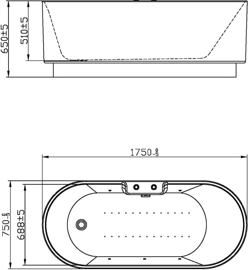 Акриловая ванна Orans BT-NL601- FTSI Black 601FTSH - 6