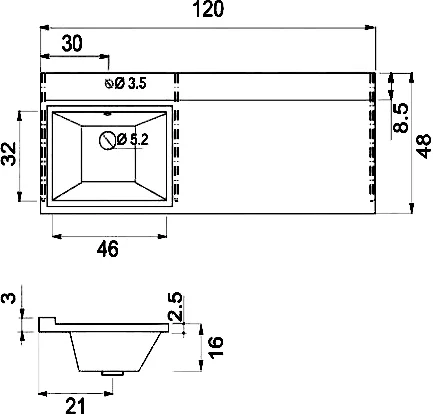 Тумба с раковиной Misty Фостер 55 под стиральную машину белый - 8