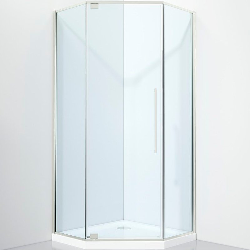 Душевой уголок Black&White Stellar Wind 100х100 хром стекло прозрачное 815900C - 0