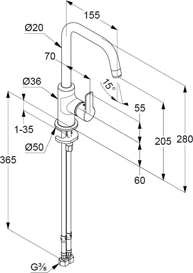 Смеситель Kludi Pure&Easy для раковины 370240565 - 1