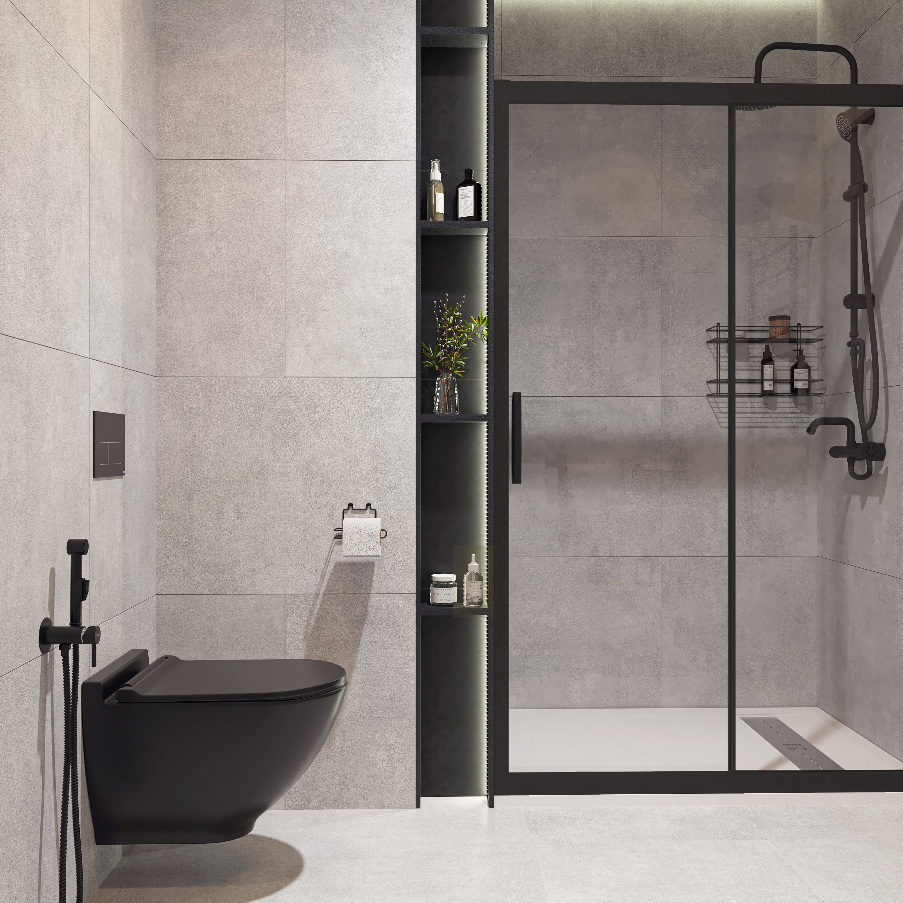 Комплект  Унитаз подвесной STWORKI Rotenburg SWH52 безободковый + Система инсталляции для унитазов TECE TECEprofil + кнопка смыва черная 480181 - 9