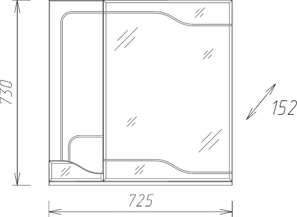 Зеркало-шкаф Onika Веронэлла 75  L белый  207521 - 3