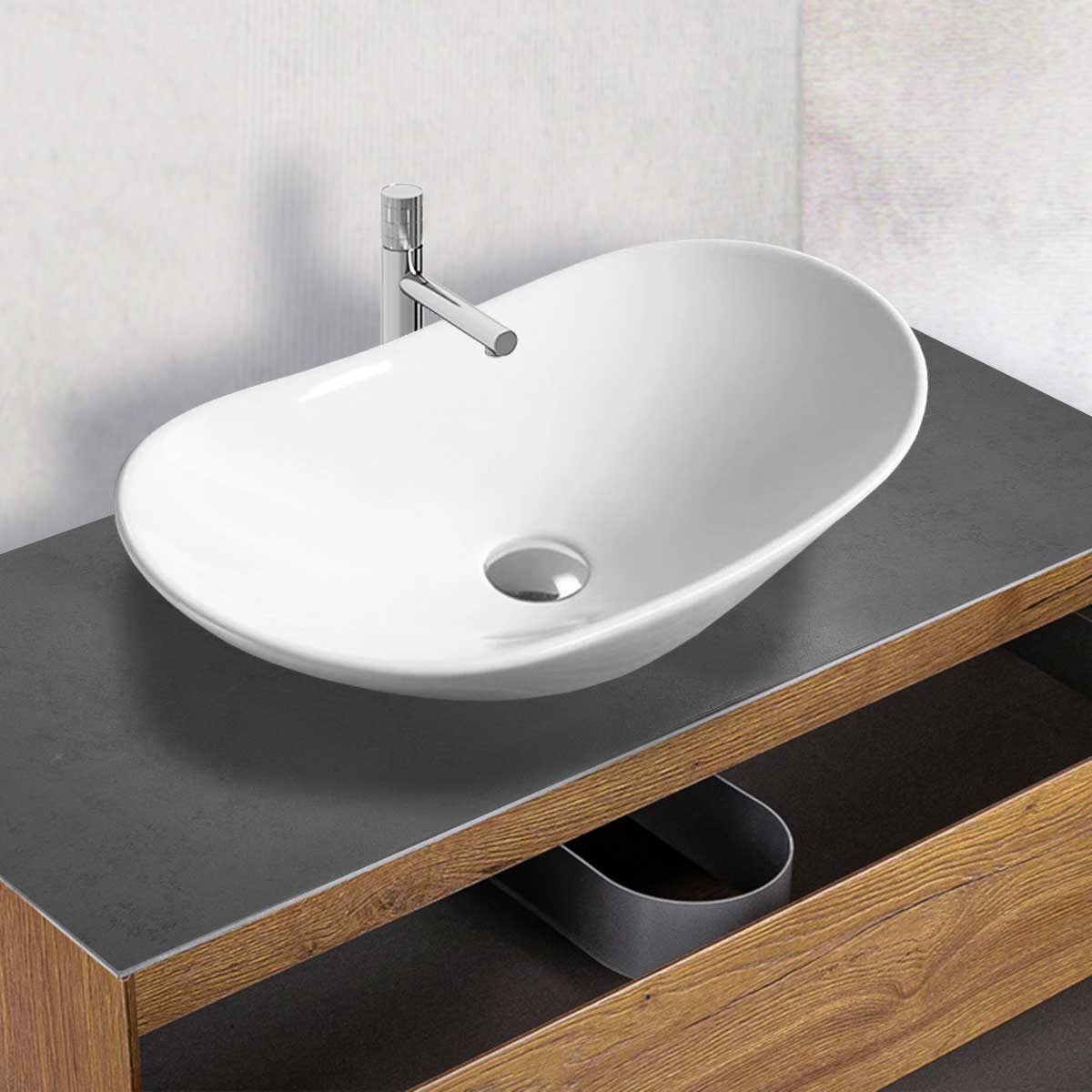 Накладная раковина Vincea 72х36 белая VBS-508 - 1