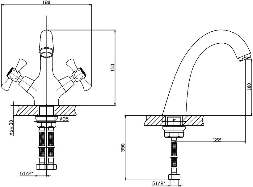 Смеситель Agger Retro A1902100 для раковины - 1
