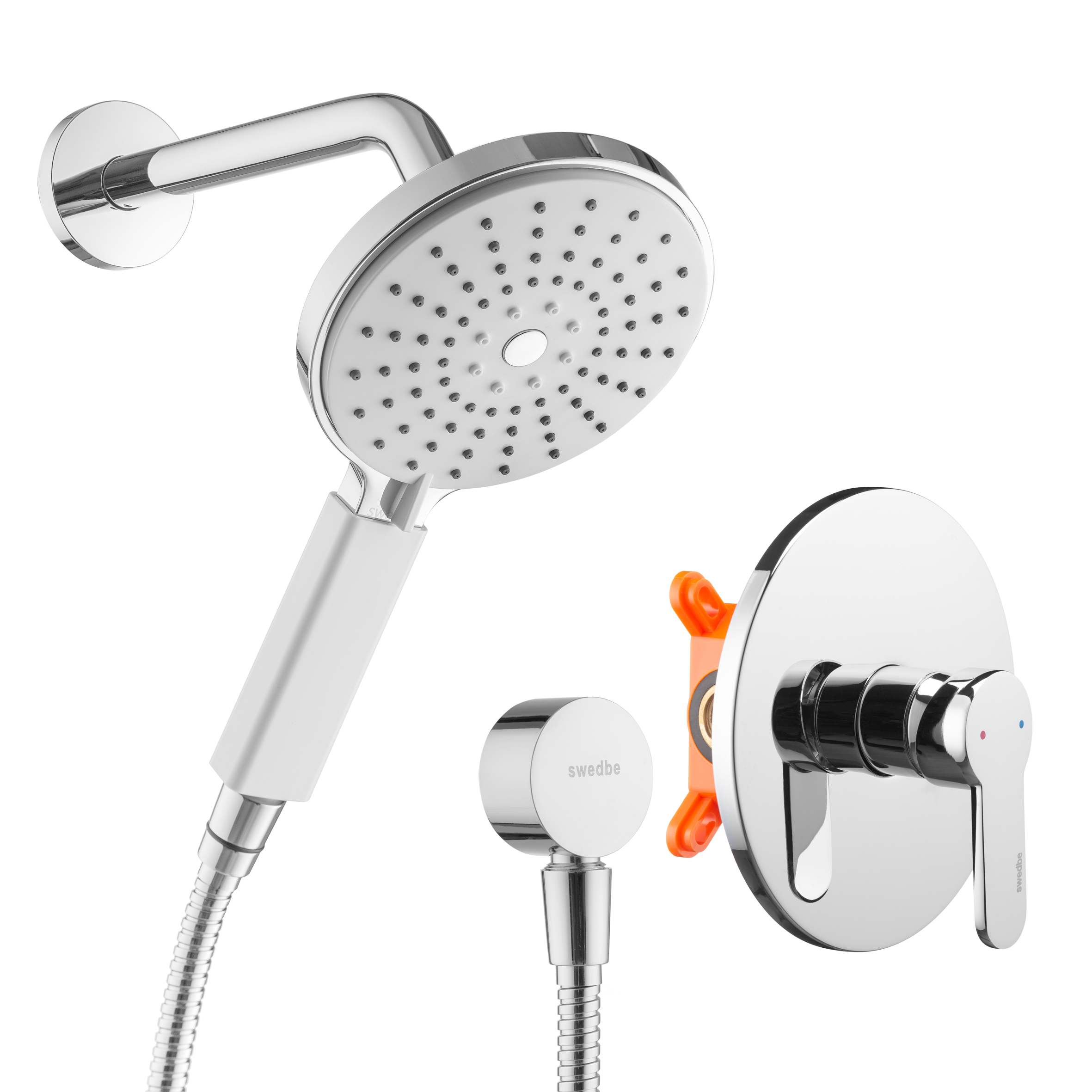 Swedbe Platta Душевой комплект с магнитным держателем со встроенным смесителем с монтаж.боксом 5530 - 4