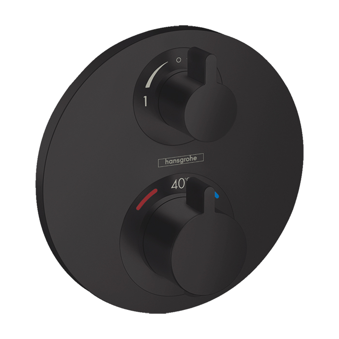 15758670 HG Ecostat S термостатический смеситель для душа  (внешняя часть) матовый черный - 0