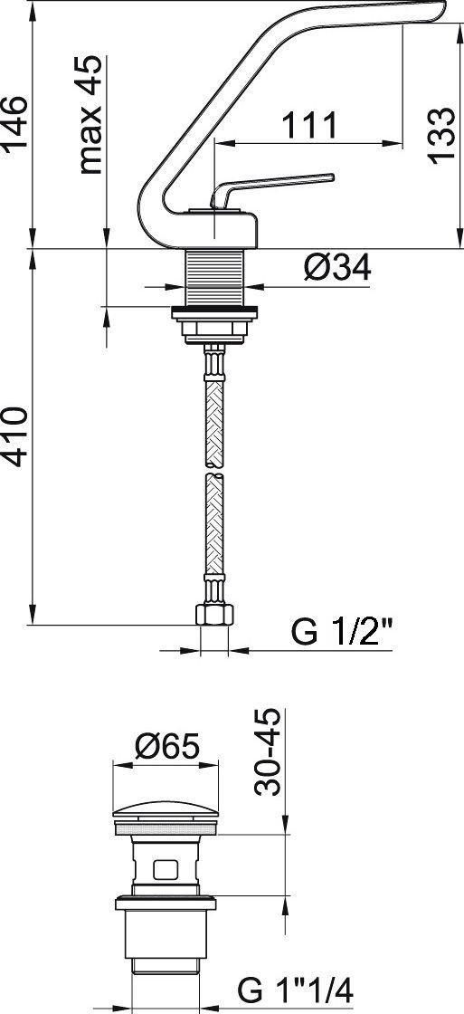 Смеситель для раковины Webert Wolo, черный  WO830102564 - 4
