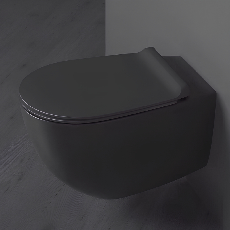 Унитаз подвесной Simas Vignoni 56 с крышкой черный - 1