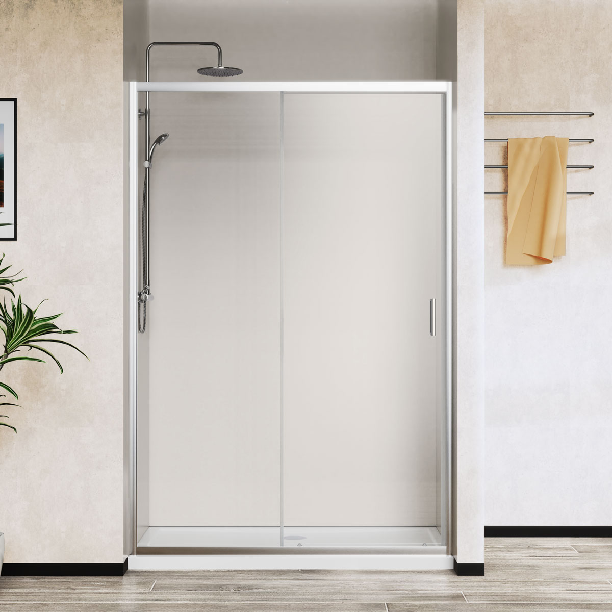 Душевая дверь в нишу Vincea City 110х195 профиль хром стекло прозрачное  VDS-5CT110CL - 0