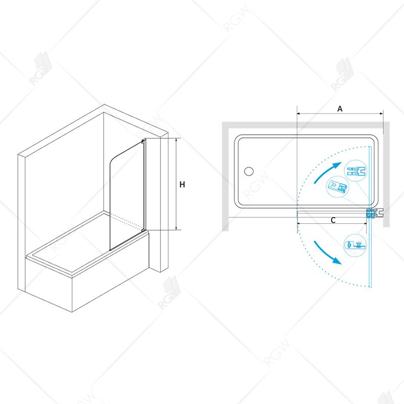 Шторка на ванну RGW Screens SC-01 100x150 03110110-11 - 2