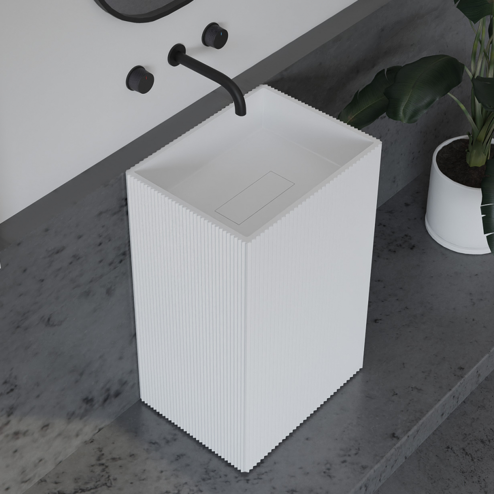 Раковина напольная Abber Stein 50х40 белый матовый AS2503-H - 0