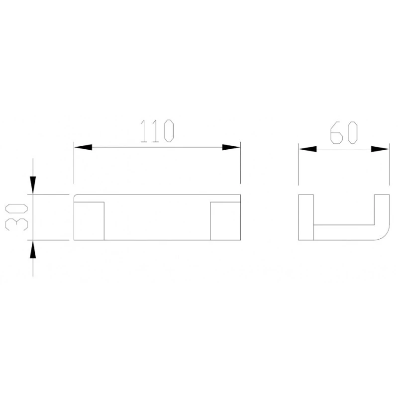 Крючок двойной ABBER Westen хром AA1750 - 2
