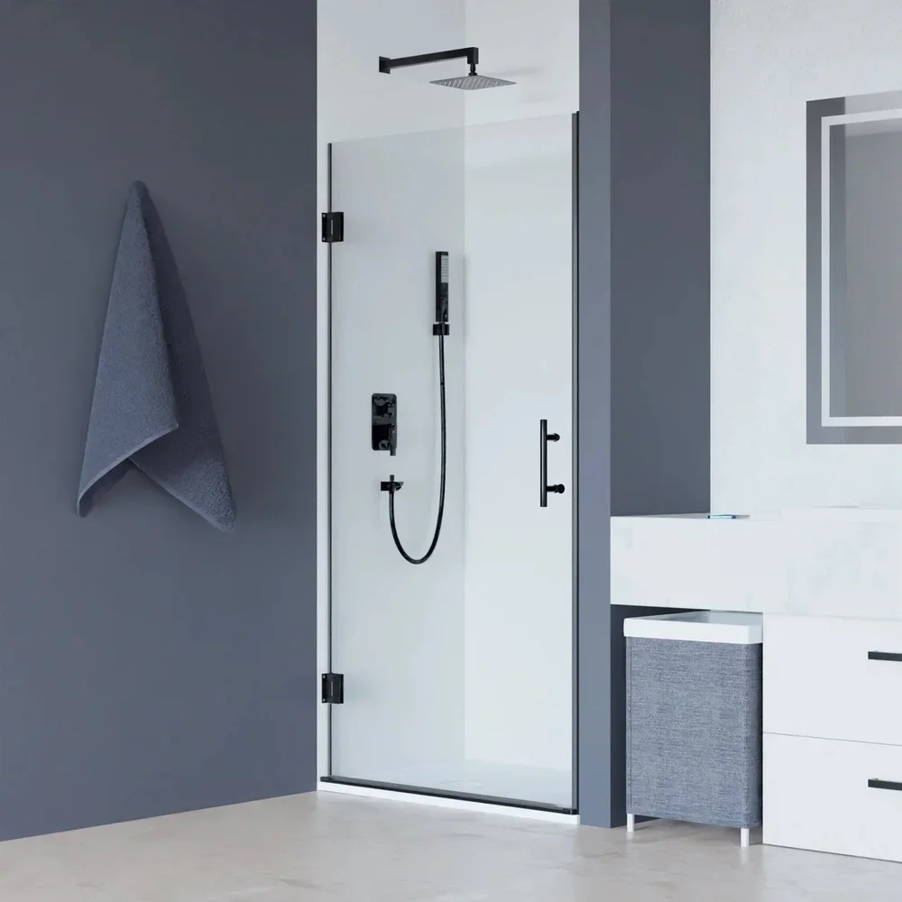 Душевая дверь RGW Hotel HO-011B 80х195 профиль черный стекло прозрачное 350601108-14 - 1