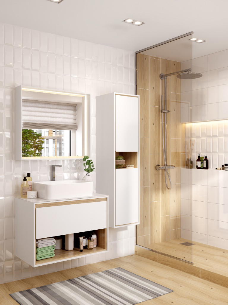 Тумба для комплекта Cersanit Louna 80 со столешницей SP-SZ-LOU80-BL/Wh - 1