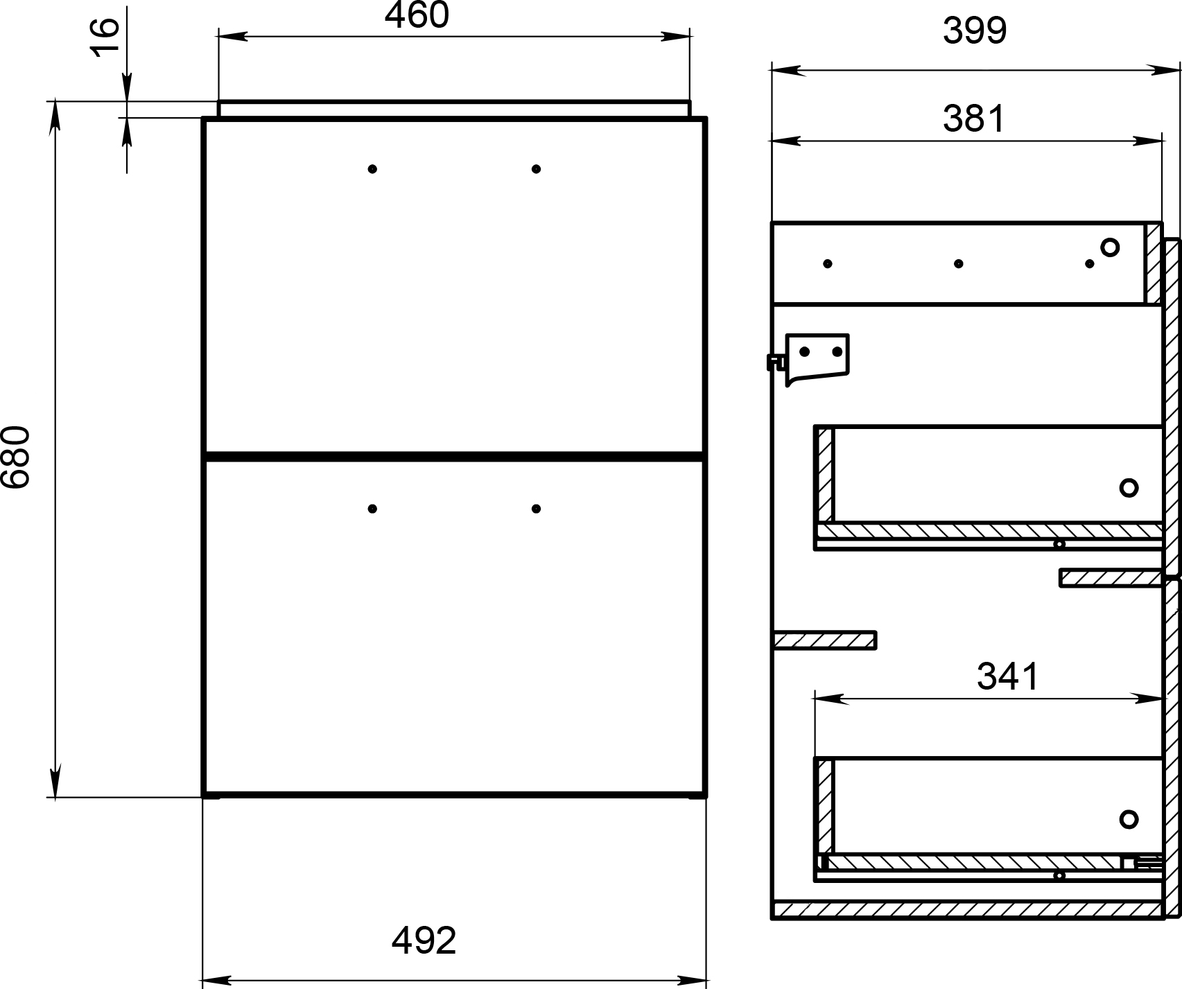 Тумба для комплекта Cersanit Melar 50 B-SU-MEL-CM50 - 2