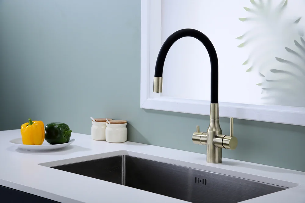 Смеситель для кухни Paulmark Salix с гибким изливом бронза - черный матовый Sa213419-BR - 1