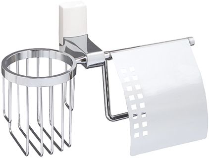 Держатель туалетной бумаги Wasserkraft Leine White K-5059White с держателем освежителя воздуха - 0