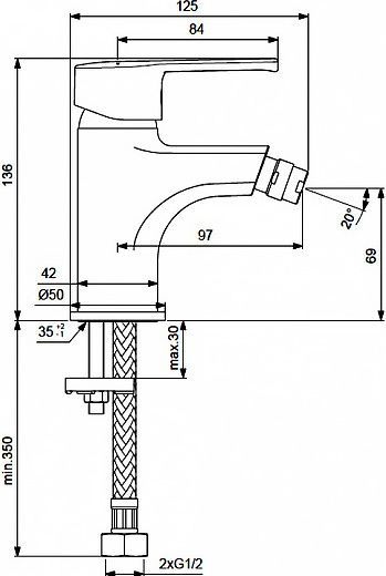 Смеситель для биде Vidima Uno хром  BA236AA - 1