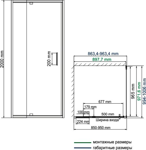 Душевой уголок Wasserkraft Berkel 48P18 90x100 см - 6