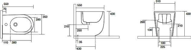 Биде напольное Kerasan Nolita белый  532001*1 - 4