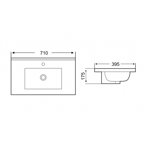 Раковина встраиваемая Weltwasser WW Deilbach 7517 70 белый  10000005584 - 1