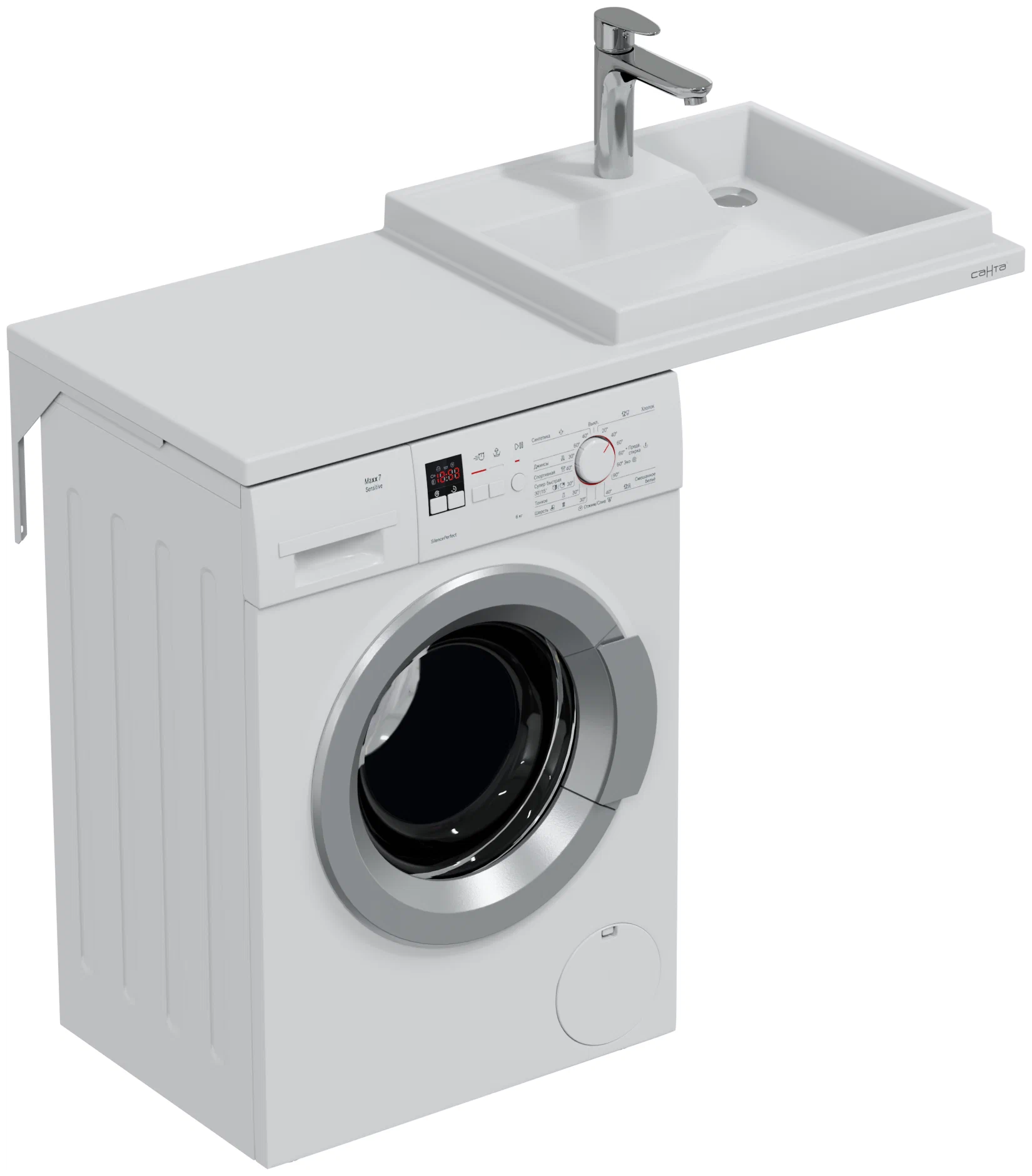 Раковина над стиральной машиной Санта Юпитер 110 R белый 900132 - 3