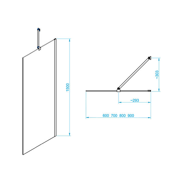 Шторка на ванну RGW Screens SC-050B 60x150 профиль черный стекло прозрачное 351115006-14 - 3