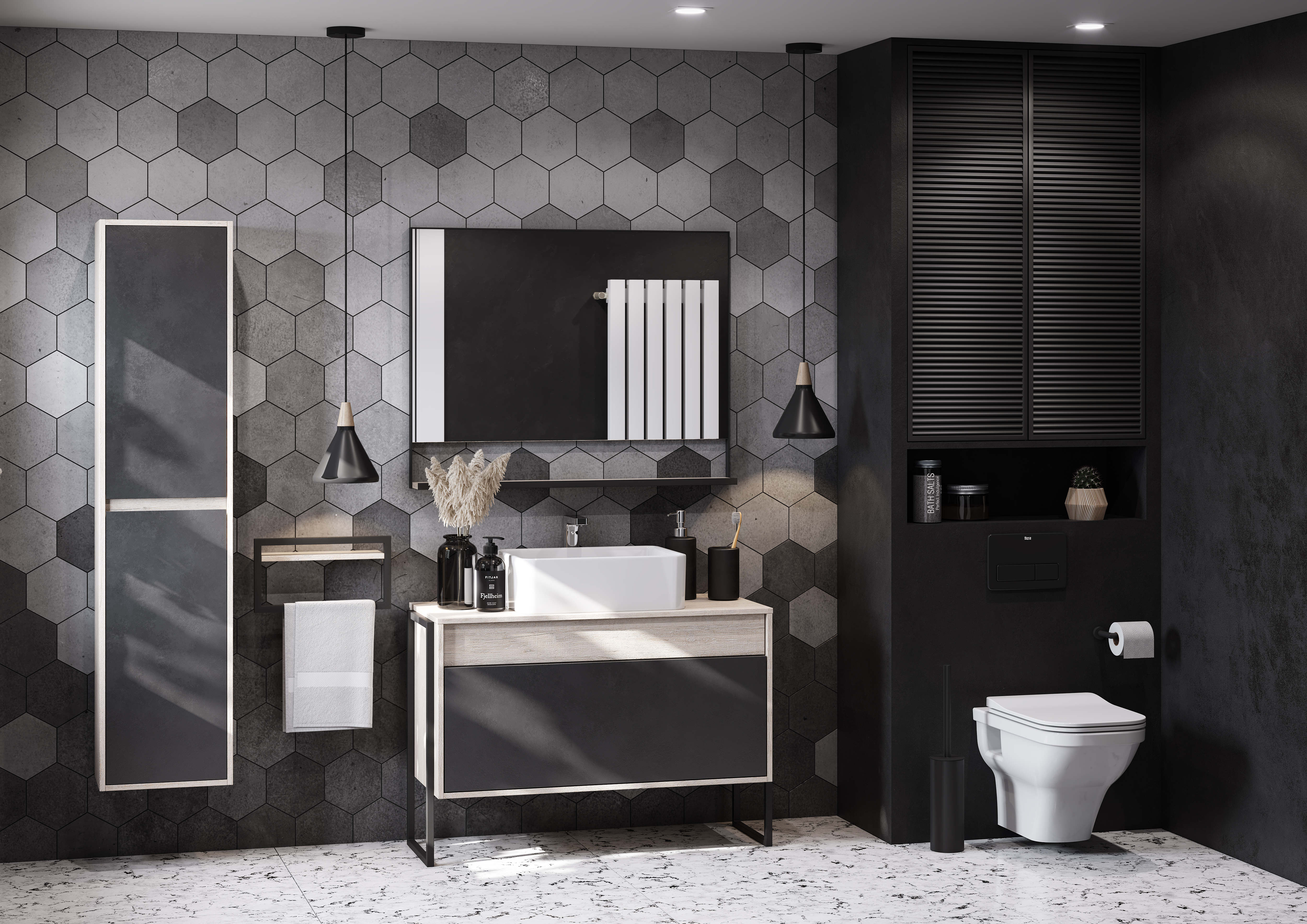 Зеркало Aquaton Лофт Урбан 100 черный-светлое дерево 1A248002LQX50 - 3