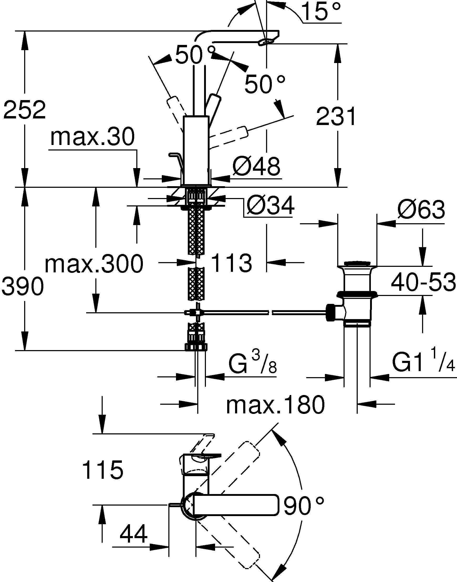 Смеситель Grohe Lineare New 23296001 для раковины - 5